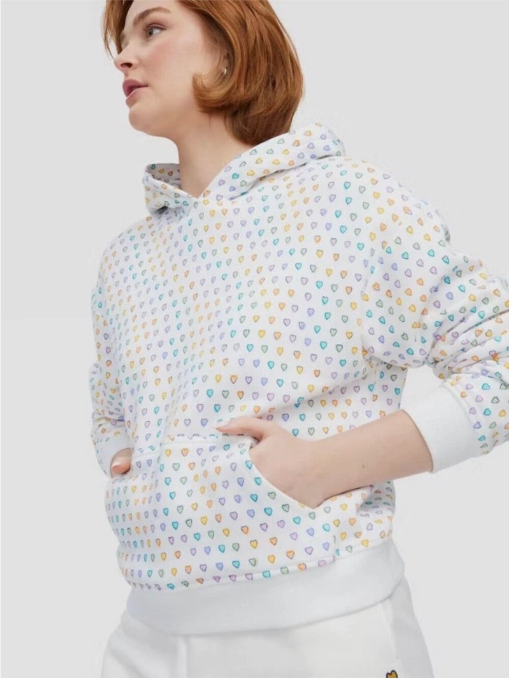 Roller Rabbit x Target White Hoodie with Multicolor Heart Print NWT Size medium - Picture 3 of 9